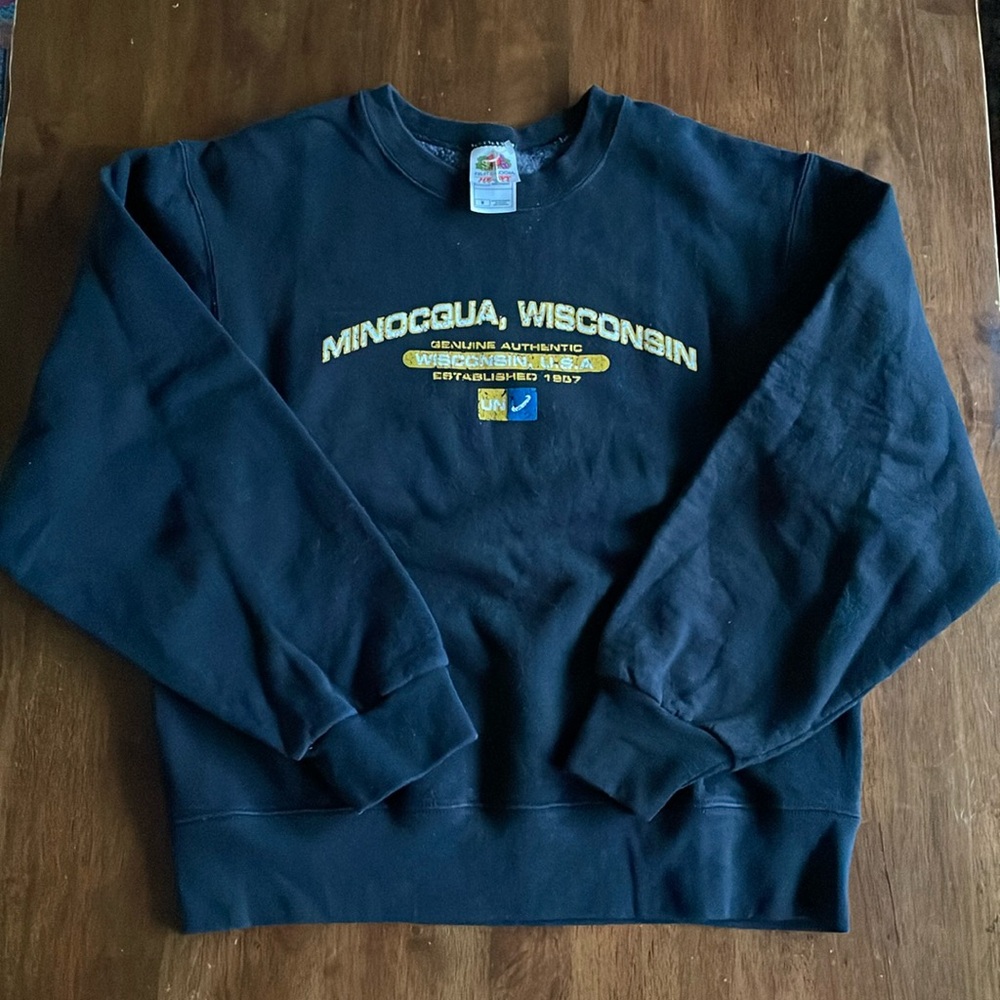 Minocqua Wisconsin Navy Blue Sweatshirt - M
